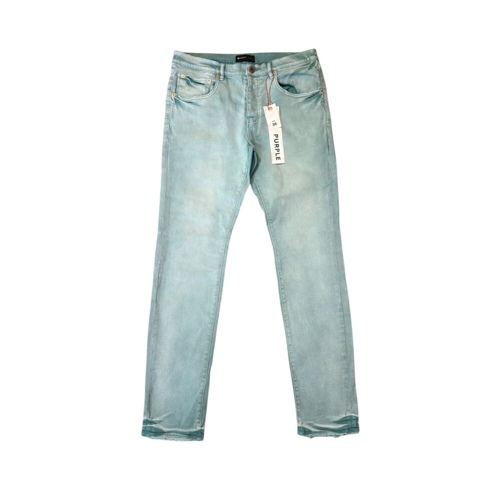 NWT Purple Brand Jeans P001 Authentic Teal Distressed 36 Stretch Painted